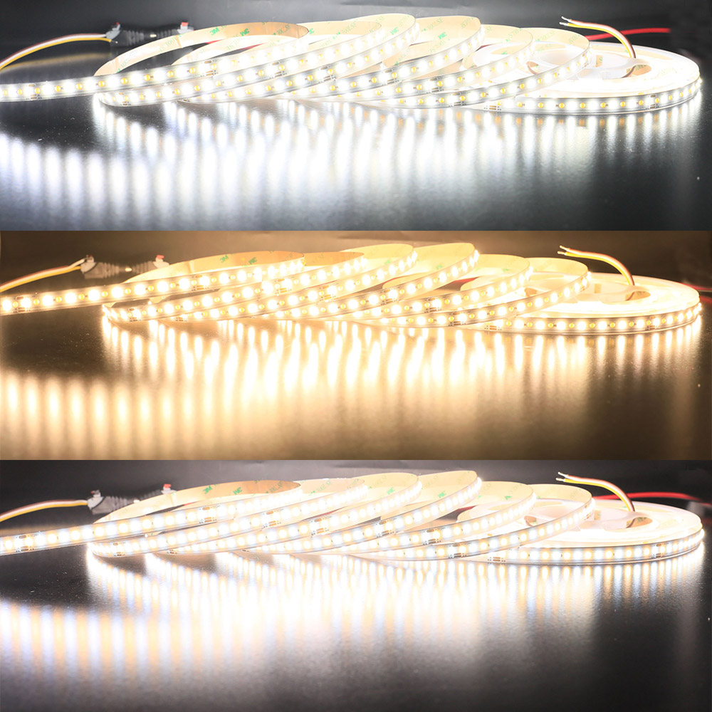 SuperlightingLED DC24V 10mm Wide 90 CRI 16.4ft 800leds Flexible Tunable White COB LED Strip Light